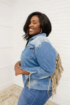 On The Fringe Jacket in Denim