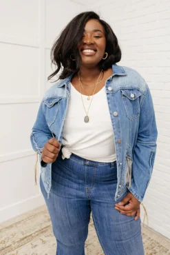 On The Fringe Jacket in Denim