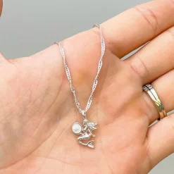 Opal Mermaid Pendant Necklace - Silver