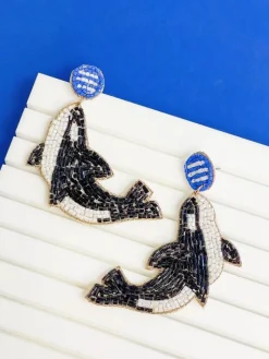 Orca Beaded Dangle Earrings
