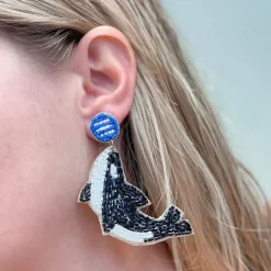 Orca Beaded Dangle Earrings