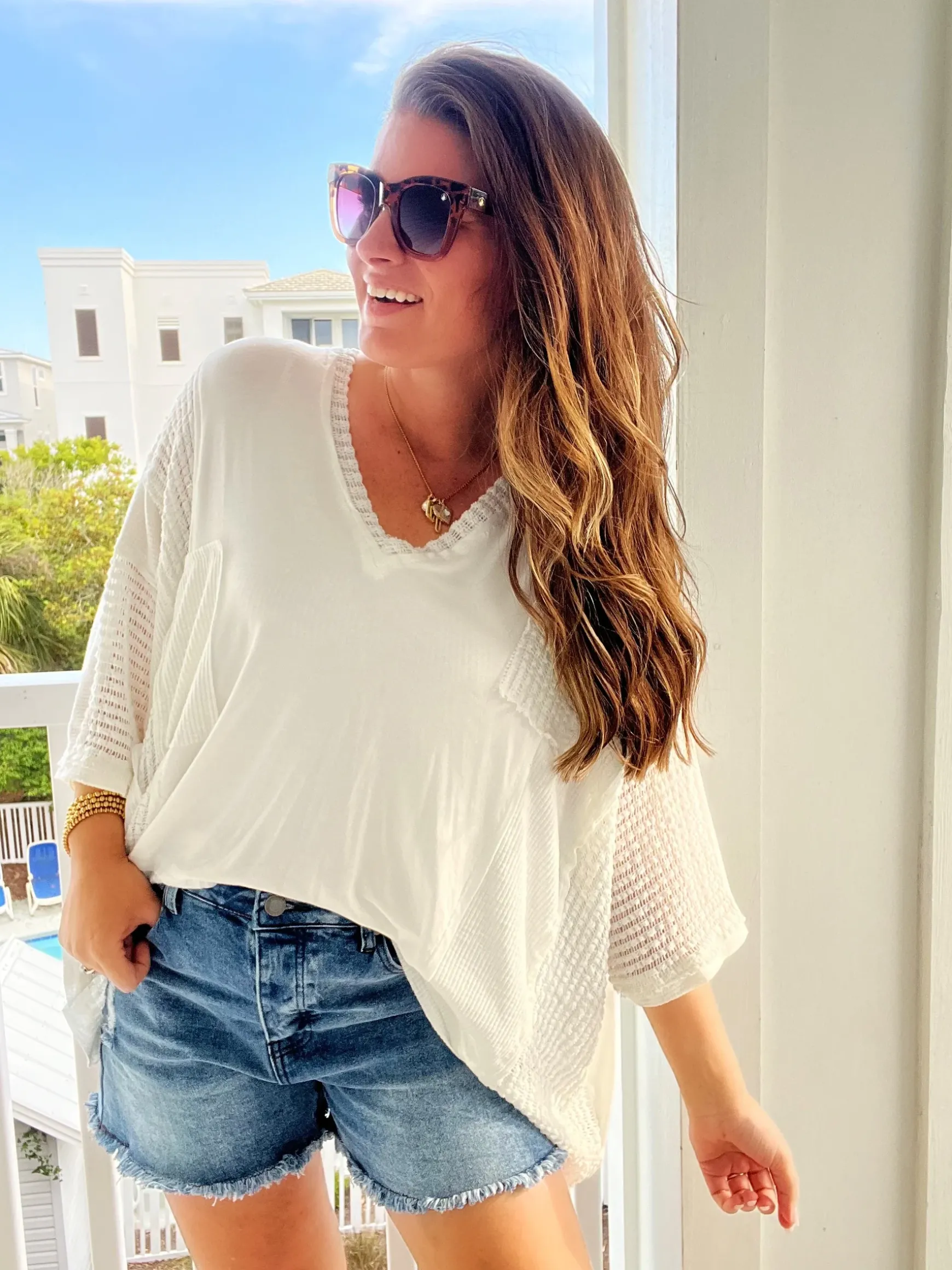 Oversized Multi-Textured Top from POL