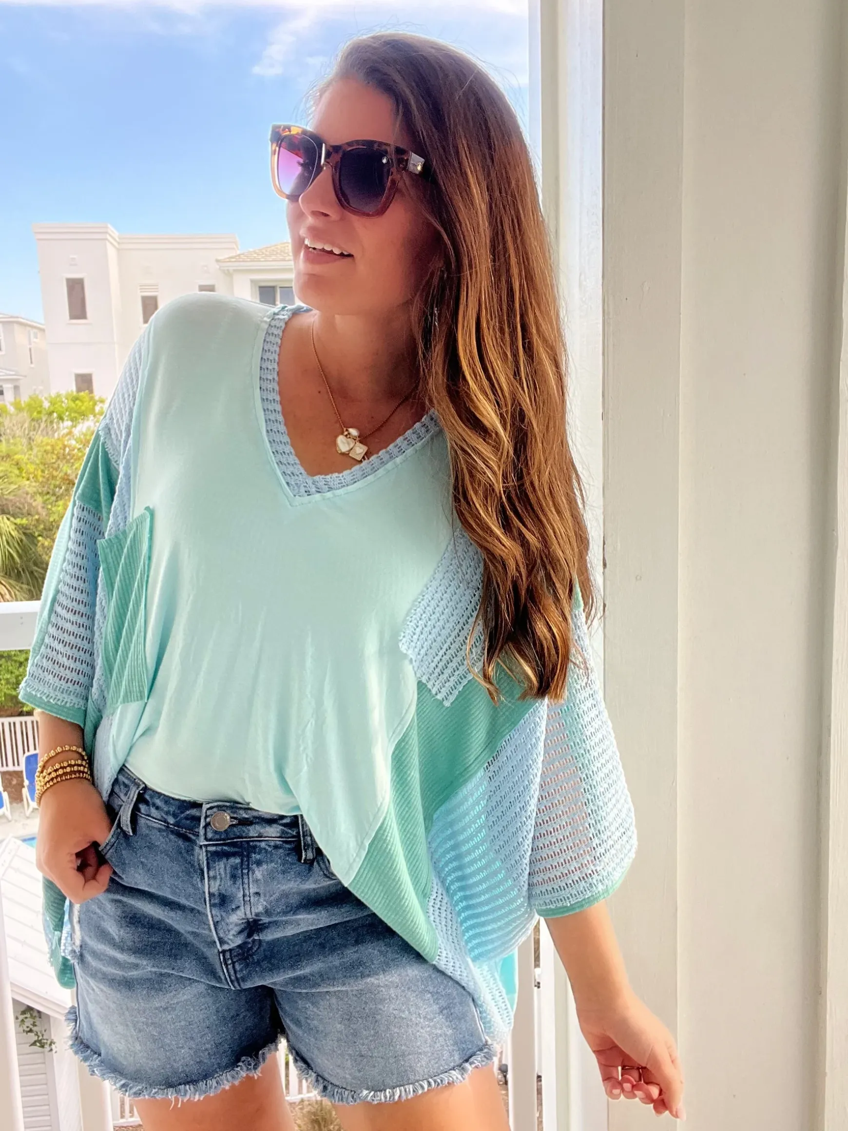 Oversized Multi-Textured Top from POL