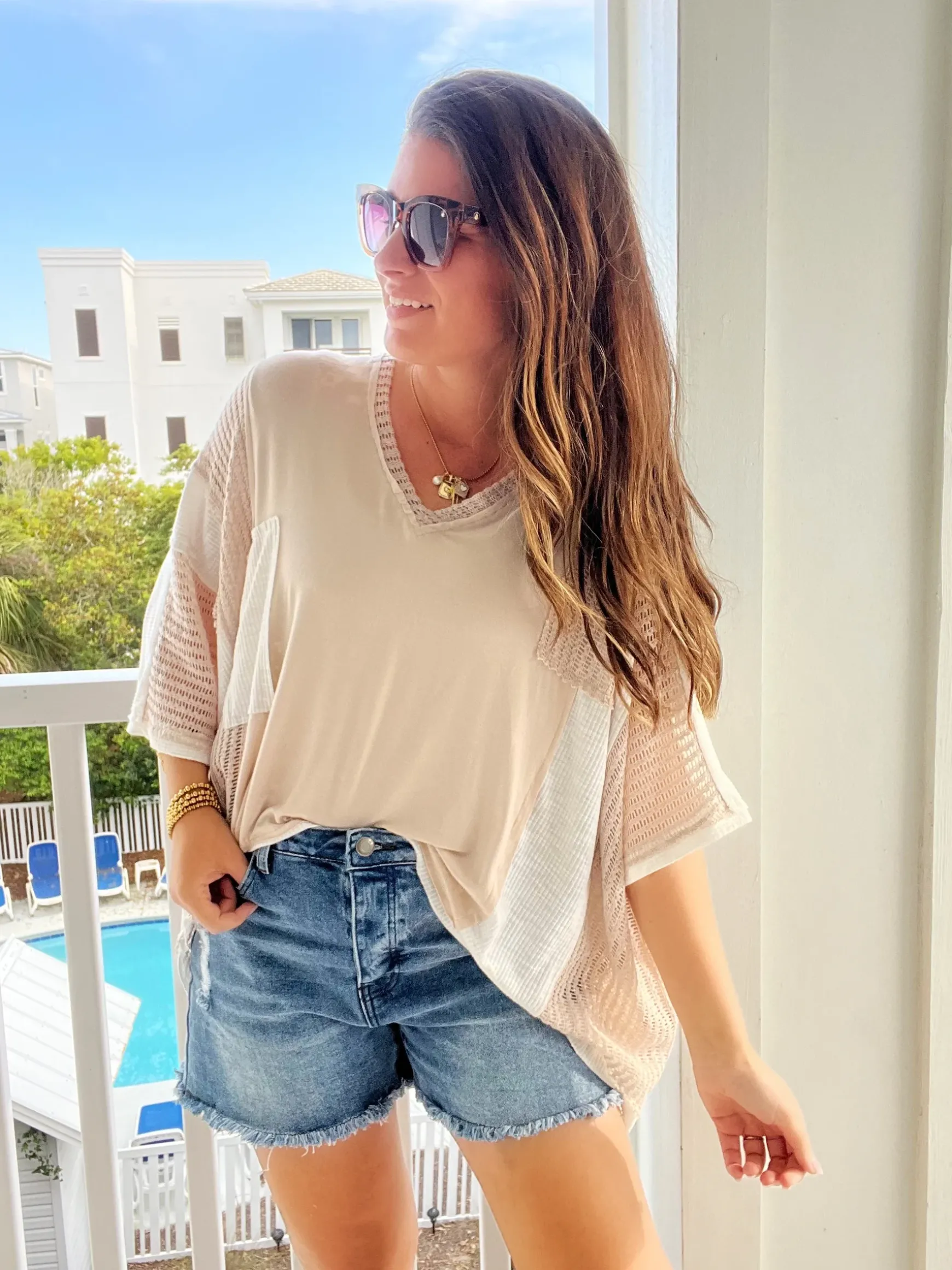 Oversized Multi-Textured Top from POL