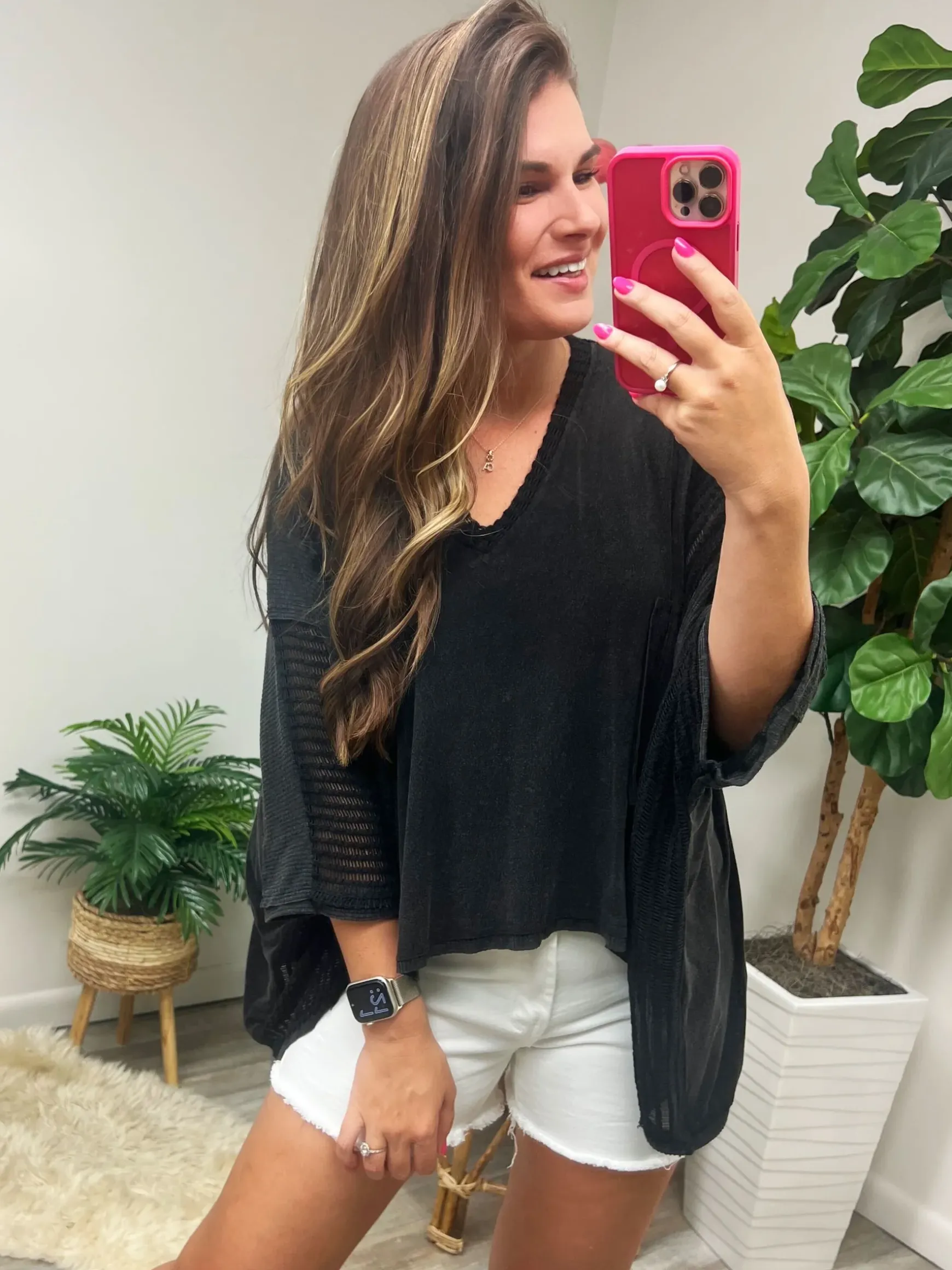 Oversized Multi-Textured Top from POL