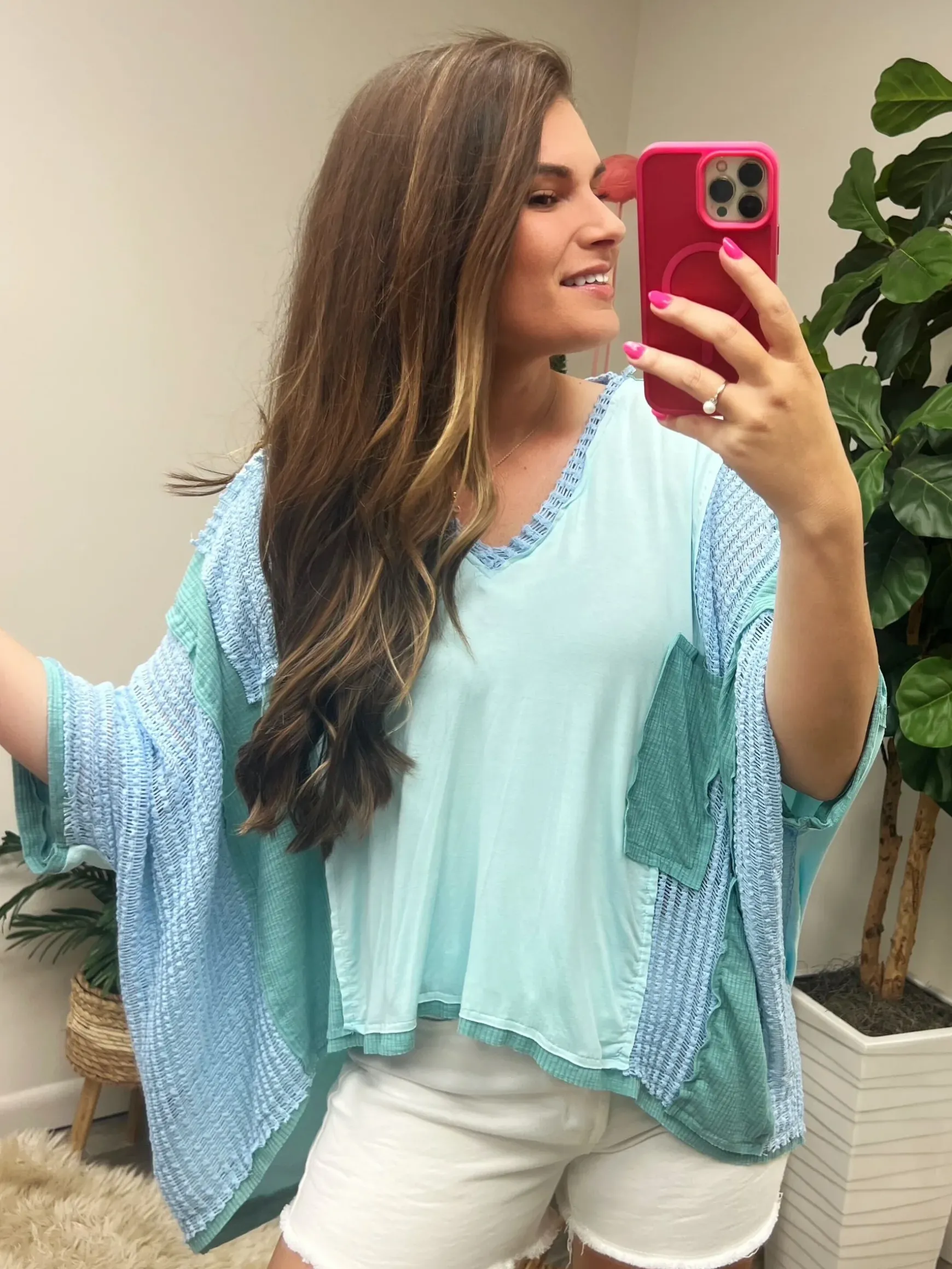 Oversized Multi-Textured Top from POL