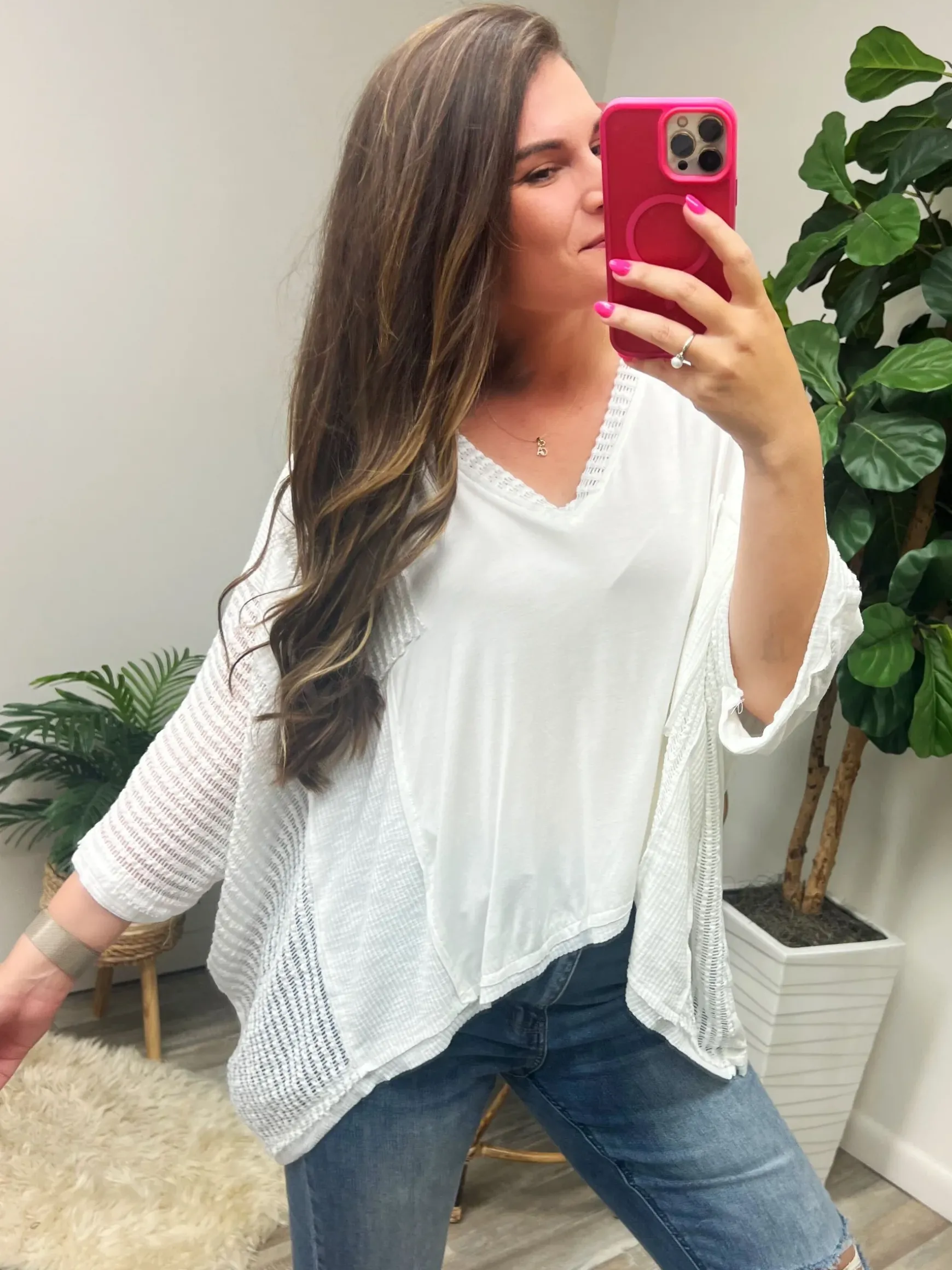 Oversized Multi-Textured Top from POL