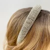 Padded Rhinestone Headband - Silver