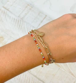 Palm Leaf Charm Link Bracelet