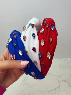 Patriotic Top Knot Jewel Headbands