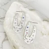 Pave Night Sky Hoop Earrings - Silver