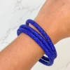 Pave Rhinestone Bangle Set - Royal Blue