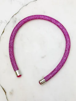 Pave Rhinestone Headband - Pink