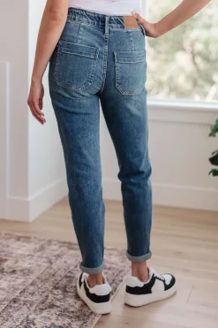 Payton Pull On Denim Joggers in Medium Wash by Judy Blue