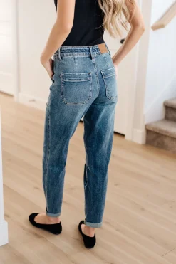 Payton Pull On Denim Joggers in Medium Wash by Judy Blue