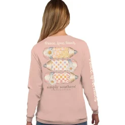'Peace Love Teach' Long Sleeve Tee by Simply Southern