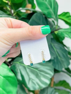 Pearl & Emerald Elegant Drop Earrings