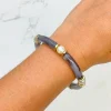 Pearl Beaded Acrylic Tube Bracelet - Gray