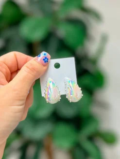 Pearl Bubble Drop Earrings - Pearlescent White