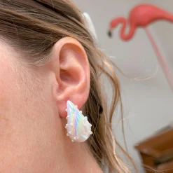 Pearl Bubble Drop Earrings - Pearlescent White