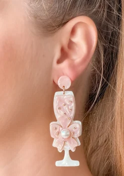 Pearl Champagne Acrylic Dangle Earrings