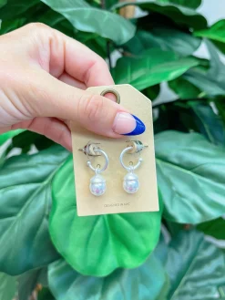 Pearl Drop Dangles - Silver