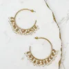 Pearl Fringe Hoop Earrings