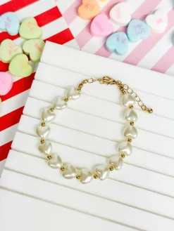 Pearl Heart Beaded Bracelet