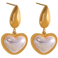 Pearl Heart Earrings by Lauren Kenzie