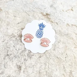 Pearl Shell Signature Enamel Studs by Prep Obsessed