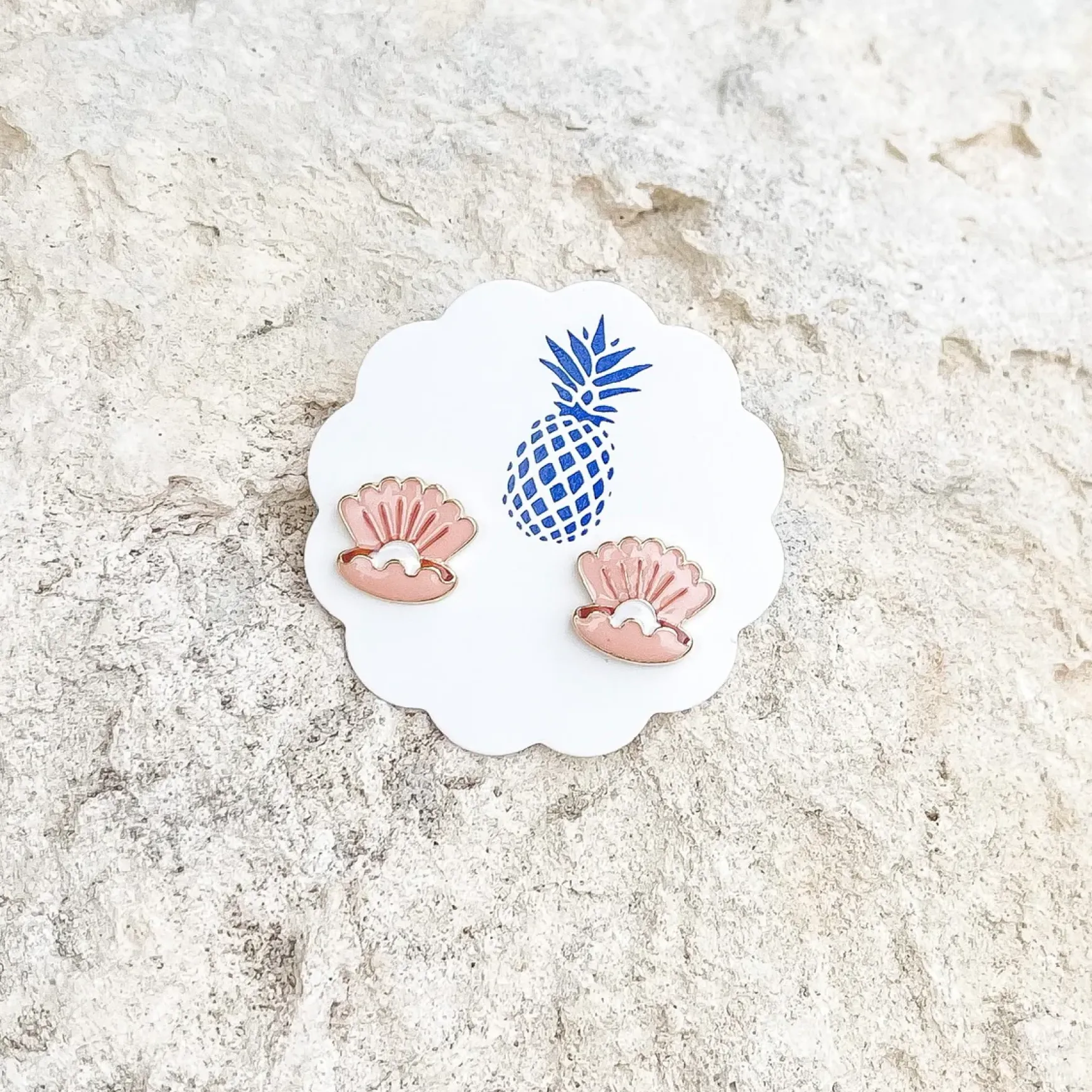 Pearl Shell Signature Enamel Studs by Prep Obsessed