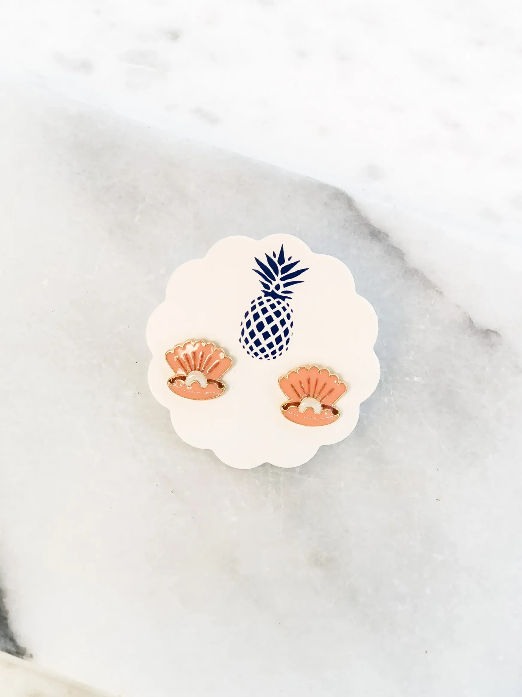Pearl Shell Signature Enamel Studs by Prep Obsessed