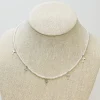 Pearl Strand Cross Station Necklace - Silver