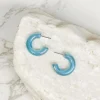 Pearlescent Mini Acrylic Hoops - Teal