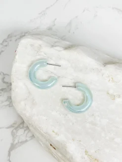 Pearlescent Mini Acrylic Hoops - Mint