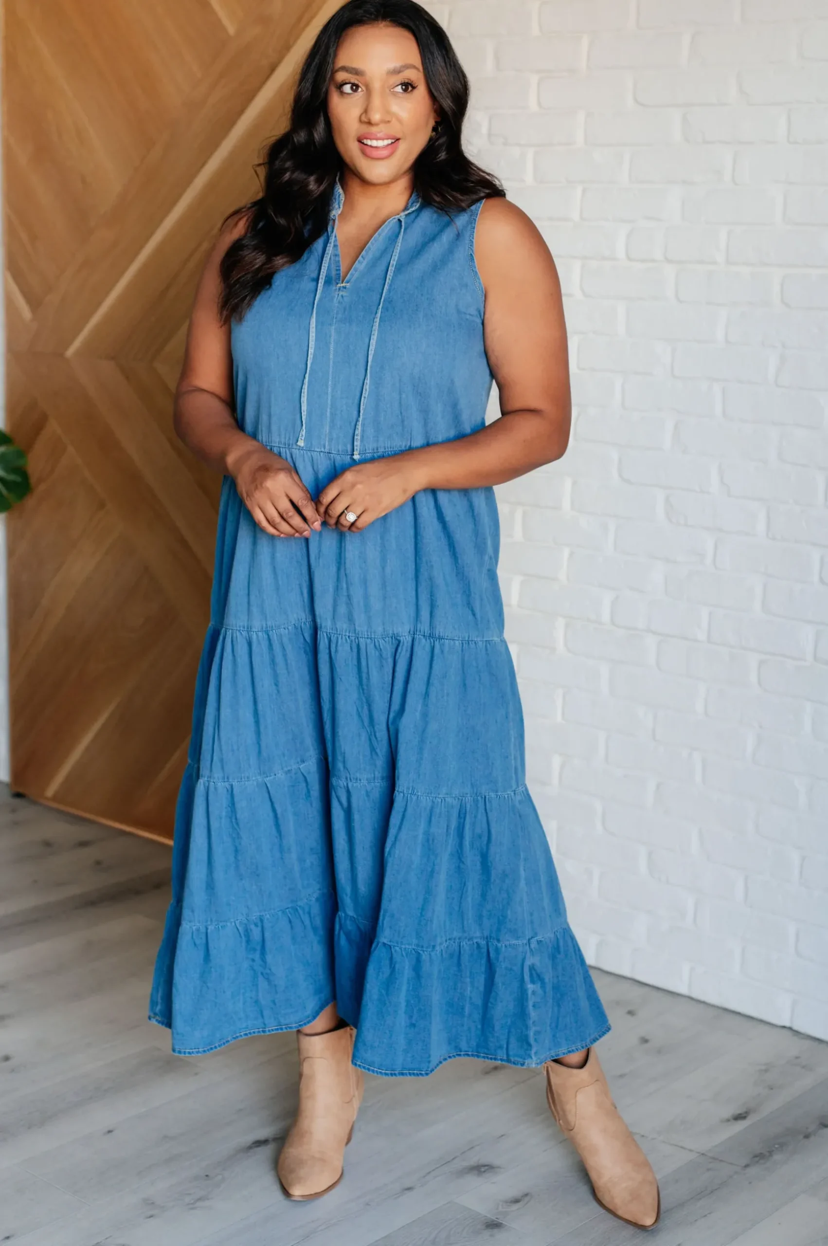 Perfect Choice Denim Maxi Dress