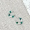 Petite Dried Flower Hoop Earrings - Green