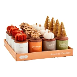 Petite Jar Candle with Festive Topper by Mud Pie - Fall