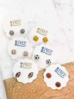 Petite Pave Soccer Stud Earrings
