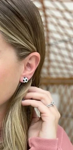Petite Pave Soccer Stud Earrings