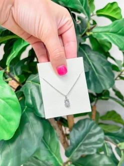 Petite Pineapple Pendant Necklace - Silver