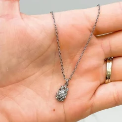 Petite Pineapple Pendant Necklace - Silver