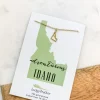 Petite State Outline Pendant Necklaces by Lucky Feather - Idaho
