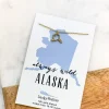 Petite State Outline Pendant Necklaces by Lucky Feather - Alaska