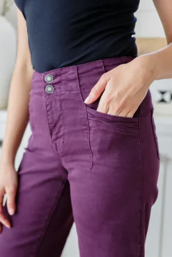 Petunia High Rise Wide Leg Jeans in Plum