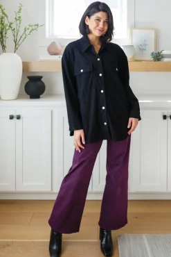 Petunia High Rise Wide Leg Jeans in Plum