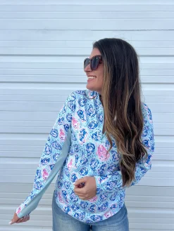 Peyton Long Sleeve Quarter-Zip by Simply Southern - Oyster