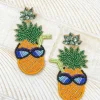 Piña Colada Beaded Dangle Earrings