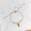 Pineapple Of My Eye Pearl Pull Bracelet - Gold