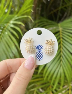 Pineapple Pearl Pop Studs